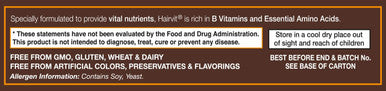Hair-Vit, 30 Capsules, Once Daily, Vital Nutrients For Strong, Thick, & Shiny Hair, Rich In B- Vitamins & Essential Amino Acids