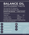 Bodybio Balance Oil - Essential Fatty Acids Omega 3 & 6 - Cold Pressed, Vegan, Organic Safflower And Flax Seed Oil Blend For Brain & Mood Support And Cellular Health, 16 Oz