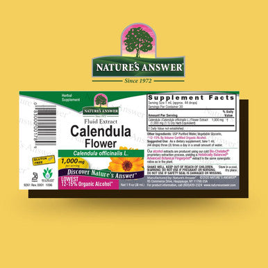 Nature'S Answer Calendula Flowers with Organic Alcohol 1-Fluid Ounce | Immune Support | Promotes Blood Regulation | Natural Metabolizer