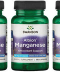 Swanson Albion Chelated Manganese 10 Milligrams 180 Capsules (3 Pack)