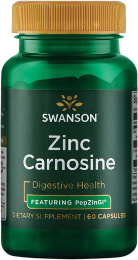 Swanson Ultra Zinc Carnosine (Pepzingi) - 60 Capsules - Natural Supplement For Gastric Health, Digestive Support, And Stomach Microbial Balance