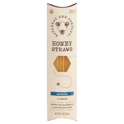 Savannah Bee Company Honey Straws 12 Pack - Healthy Snacks - Hot Honey