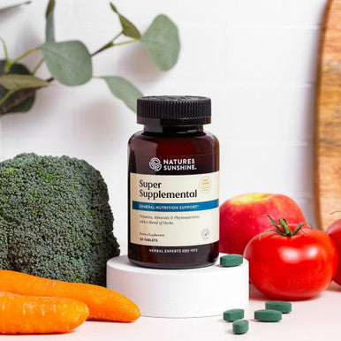 Nature'S Sunshine Super Supplemental, 120 Tablets Multivitamin For Men And Women Provides Vitamins, Minerals, Amino Acids, Herbs, Fruit Powders, Veggie Powders, And Carotenoids