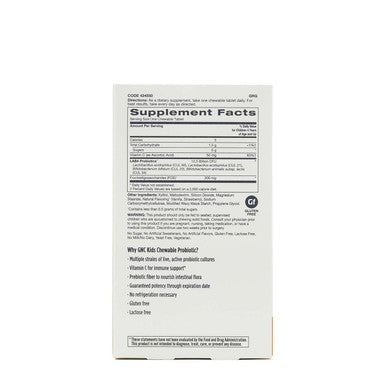 Gnc Milestones Kids Chewable Probiotic For Kids 4-12, 30 Chewable Tablets, Supports Digestive And Immune System