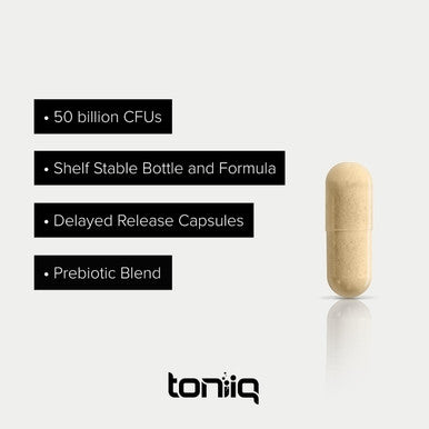 Toniiq 50 Billion CFU Lactobacillus Reuteri Probiotic 50mg per Serving L Reuteri Probiotics Highest CFU Count Lactobacillus Reuteri Probiotic 60 Vegetarian Capsules 60 Servings