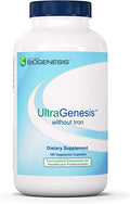Nutra BioGenesis - Ultra Genesis Without Iron - Multivitamin/Mineral, Inositol, Choline and PABA for Energy, Nutrition & Metabolic Support - 180 Capsules