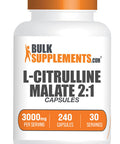 Bulksupplements.Com L-Citrulline Malate Capsules - L-Citrulline Dl-Malate 2:1, Citrulline Malate Supplement - Gluten Free, 8 Capsules Per Serving, 240 Capsules (Pack Of 1)