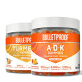 Bulletproof Vitamins A+D+K, 60 Sugar-Free Gummies, Strawberry Orange Flavor |Turmeric Sugar-Free Gummies, 60 Count, Peach Ginger