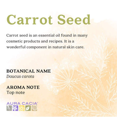 Aura Cacia Carrot Seed Essential Oil GC/MS Tested for Purity 15ml 0.5 fl. oz.