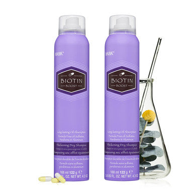 HASK Biotin and Charcoal Dry Shampoo Set: Includes 2 Biotin Dry Shampoos and 2 Charcoal Dry Shampoos