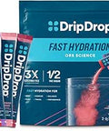 DripDrop Hydration Juicy Variety Pack, Electrolyte Packets, 32 Count | Grape, Fruit Punch, Strawberry Lemonade & Cherry; 3X Electrolytes, Vitamin C, Magnesium, Zinc; Single Serve Powder Drink Mix