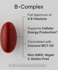 Sports Research Vitamin B-Complex - Full Spectrum Of B Vitamins - Plant-Based Vegan-Friendly Formula - 60 Veggie Softgels
