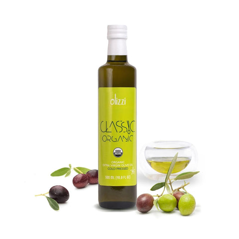 Olizzi Classic Organic Olive Oil Extra Virgin Cold Pressed, New Harvest, Hand Picked, USDA Organic, Kosher, Smooth and Fruity EVOO, Cooking Oil, Sauteing, Stir-Frying, Salad Dressing (1, 16.9 FL OZ)