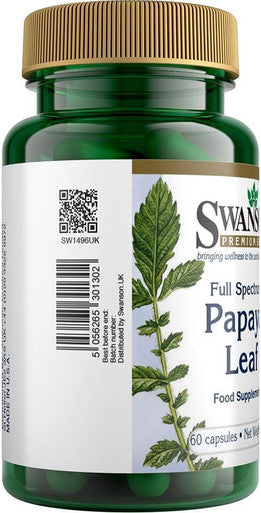 Swanson Full Spectrum Papaya Leaf - Herbal Supplement Promoting Digestive Health '&' GI Tract Support - Natural Formula Overall Wellness - (60 Capsules 400mg Each)