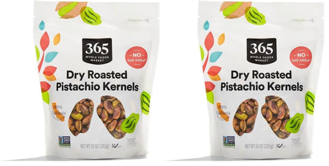 365 by Whole Foods Market Dry Roasted Pistachio Kernels No Salt Added 10 Ounce