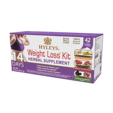 Hyleys Colon Cleanse BlackBerry (1 Pack) and 14 Day Weight Loss Tea - 42 Tea Bags (1 Pack)