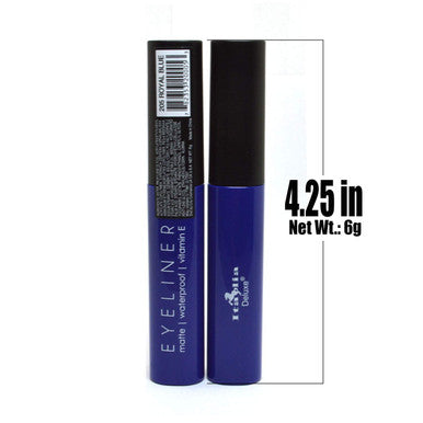 Italia Deluxe Makeup 2pcs of Classic Liquid Eyeliner 205 Matte Royal Blue Eye Liner Vitamin E ZipBag