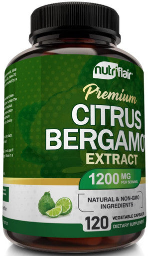 NutriFlair Citrus Bergamot 1200mg, 120 Capsules - 25:1 Citrus Bergamia - Essential Oil and Citrus Bioflavonoids Supplements - , Non-GMO Pills