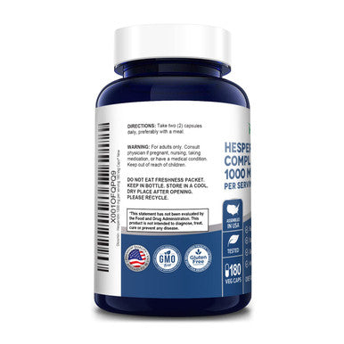 Diosmin - Hesperidin 1000mg 180 Veggie Caps (Vegan, Non-GMO, Gluten-Free)