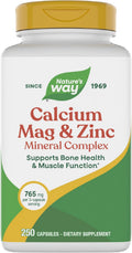 NatureS Way Calcium Magnesium and Zinc 765 Mg Per Serving 250 Capsules