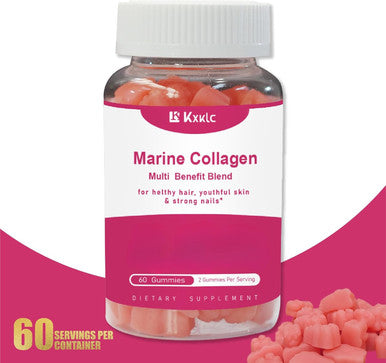 Marine Collagen Gummies- Multi-Benefit Blend Of Vitamin Collagen Gummies For Healthy Skin Support With Vitamin C, Zinc, And Biotin, Hydrolyzed Collagen.(2 Pack)