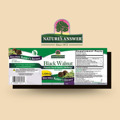 Nature'S Answer Black Walnut Complex Vegetarian Capsules Powder 90-Count Black Walnut | Vegan | Non-GMO Black Walnut Wormwood | Natural Cleanser | Detoxifier Support