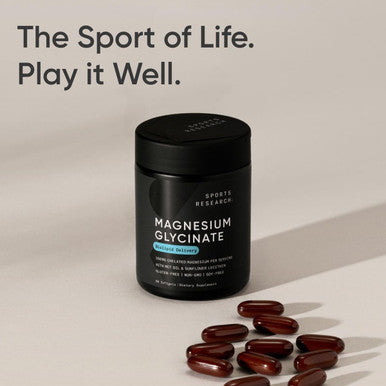 Sports Research Magnesium Glycinate Supports Restful Sleep & Enzymatic Processes 160 mg Chelated Magnesium Liquid Softgel 60 Count
