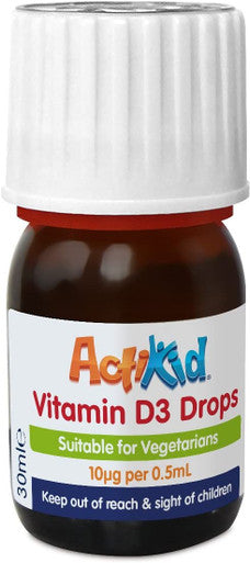 2X ActiKid Vitamin D3 Drops 30ml, Immune System Booster