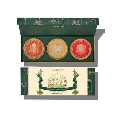 Vahdam Oprah Favourite Chai Tea Loose Leaf Tea Set Box (3 Flavours in Tin Caddy) | 100% Pure Gluten Non GMO | Diwali s for Friends and Family