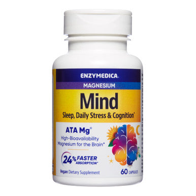 Enzymedica, Magnesium Mind With Ata Mg, Support Sleep And Healthy Cognition, 60 Capsules