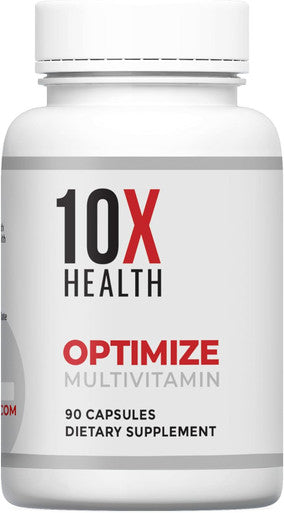 10X Health Optimize Methylated Multivitamin for Men & Women - Vitamins & Minerals with 5-MTHF, B Complex, NAC, Magnesium & Zinc Multivitamins - Multi Vitamins for Adults - 90 Capsules