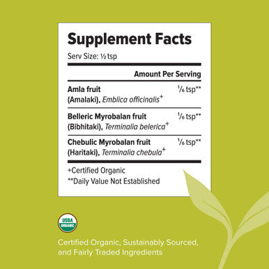 Banyan Botanicals Triphala Powder Organic Formula Of Amla, Haritaki & Bibhitaki For Daily Detoxifying, Cleansing & Rejuvenation* Maintains Regularity* 1Lb. Non-Gmo Sustainably Sourced