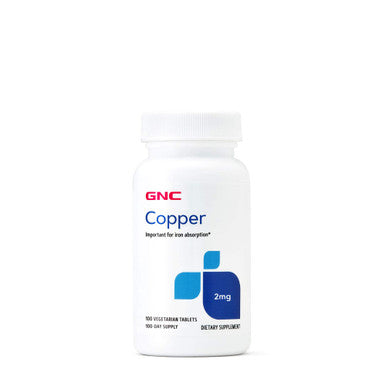 GNC Copper 2mg Important for Iron Absorption, 100 Count