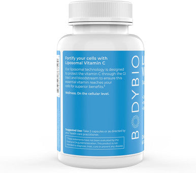 Bodybio Liposomal Vitamin C 60 Capsules Powerful Immune Support Maximum Absorption For Cell Support Super Antioxidant Pure Ascorbic Acid Ultimate Vitamin C