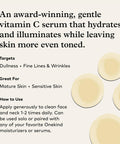 Onekind Radiant C Face Serum Anti-Aging Facial Treatment with Hyaluronic Acid Tetrahexyldecyl Ascorbate Ferulic & Vitamin E Serum for Dark Spots Even Skin Tone Fine Lines & Wrinkles