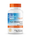 Doctor'S Best High Absorption Iron Tablet With Ferrochel Gentle On The Stomach Immune Health Blood Health 27 Mg