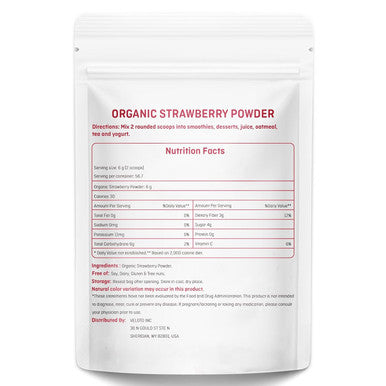 Veloto Organic Strawberry Powder Strawberry Fruit ze Dried Powder Vitamin C Supplement Natural Antioxidants Superfoods For Smoothie & Beverage Blend Vegan Non-Gmo Gluten- 12 Oz
