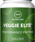 MRM Nutrition Veggie Elite Performance Protein | Vanilla Bean Flavored| Plant-Based Protein| Easy to Digest | with BCAAs| Vegan + Gluten- | Clinically Tested| Digestive enzymes | 30 Servings