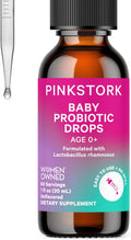 Pink Stork Baby Probiotic Drops born Infant & Toddler Probiotics to Help Aid Digestion and Constipation Support born Essentials - 1 fl oz 2 Month Supply