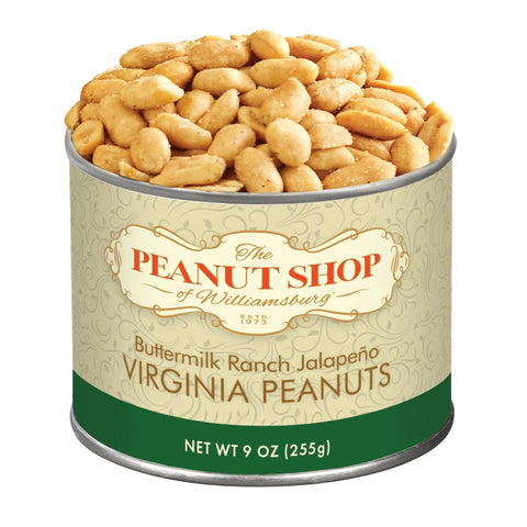 The Peanut Shop of Williamsburg Lightly Salted Handcooked Virginia Peanuts, Williamsburg Peanuts, Non-Gmo, Kosher Certified - 18 Oz Tin