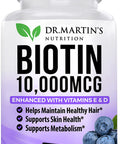 Biotin 10000 Mcg Enhanced With Vitamin D & E | 180 Count| For Healthy Hair, Skin & Nails | Energy Support | Vitamin B7 | Non-Gmo | Usa Formulated