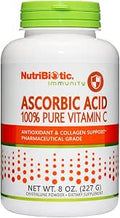 NutriBiotic Ascorbic Acid Vitamin C Powder Pharmaceutical Grade LAscorbic Acid 2000 Mg Per Serving Essential Immune and Antioxidant Collagen Support Supplement Vegan Gluten and GMO 8 Oz