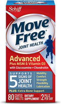 Schiff Move Advanced Plus MSM and Vitamin D3 80 tablets - Joint Health Supplement with Glucosamine and Chondroitin (Pack of 3)