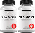 Research Labs 2 Fer 1 Ad Organic Irish Sea Moss Capsules 240 Total Pills, Raw Wildcrafted Seamoss Enhanced w/Bladderwrack & Burdock Root Antioxidant Powerhouse. Thyroid Support