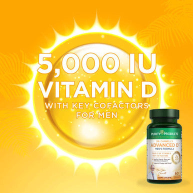 Dr. Cannells Advanced Vitamin D Mens Formula by Purity Products Packed with Vitamin D Vitamin K2 Zinc Magnesium Citrate Boron and Taurine 60 Vegetarian Capsules