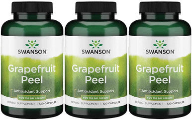 Swanson Full-Spectrum Grapefruit Peel 600 Milligrams 120 Capsules (3 Pack)