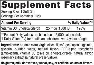Nordic Naturals Vitamin D3 1000, Orange - 120 Mini Soft Gels - 1000 Iu Vitamin D3 - Supports Healthy Bones, Mood & Immune System Function - Non-Gmo - 120 Servings