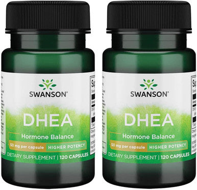 Swanson DHEA - Natural Supplement to Support Healthy Aging - Supports Hormone Balance and Immune Support - Helps Maintain Energy and Drive - (120 Capsules 50mg Each) 2 Pack