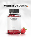 Codeage Vitamin D3 Gummy Vitamins Vitamin D3 5000 IU Gummies Cholecalciferol 125 mcg Soft Pectin-Based Animal Gelatin- Gummy Gummies Vitamins Tasty Strawberry Non-GMO - 2-Pack