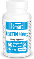 Supersmart Fisetin 500 mg Per Day Rhus Succedanea Extract Powerful 100 Natural Senolytic Supplement NonGMO Gluten Free 60 Vegetarian Capsules